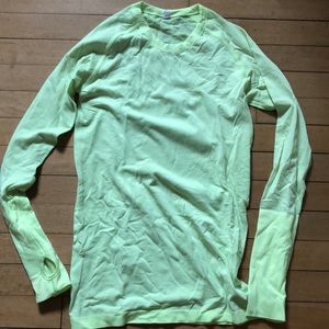 Lululemon Run Swiftly Long Sleeve Tech Tee in fluorescent yellow
